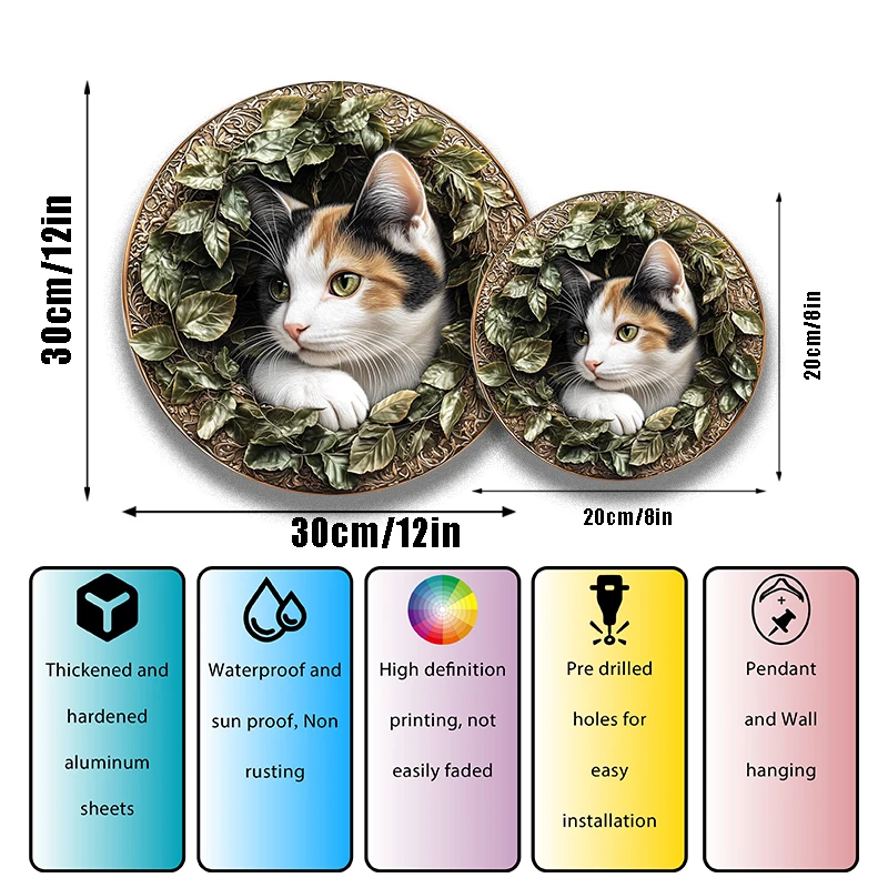 Customizable Circular Aluminum Pet Memorial Decoration - Premium Quality Pet Souvenir Tombstones for Cats & Dogs