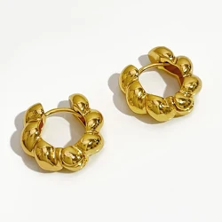 Peri'sBox Classic Minimalist Gold Color Brass Twisted Hoop Earrings Huggie Earring Jewellery For Women Daily Gift