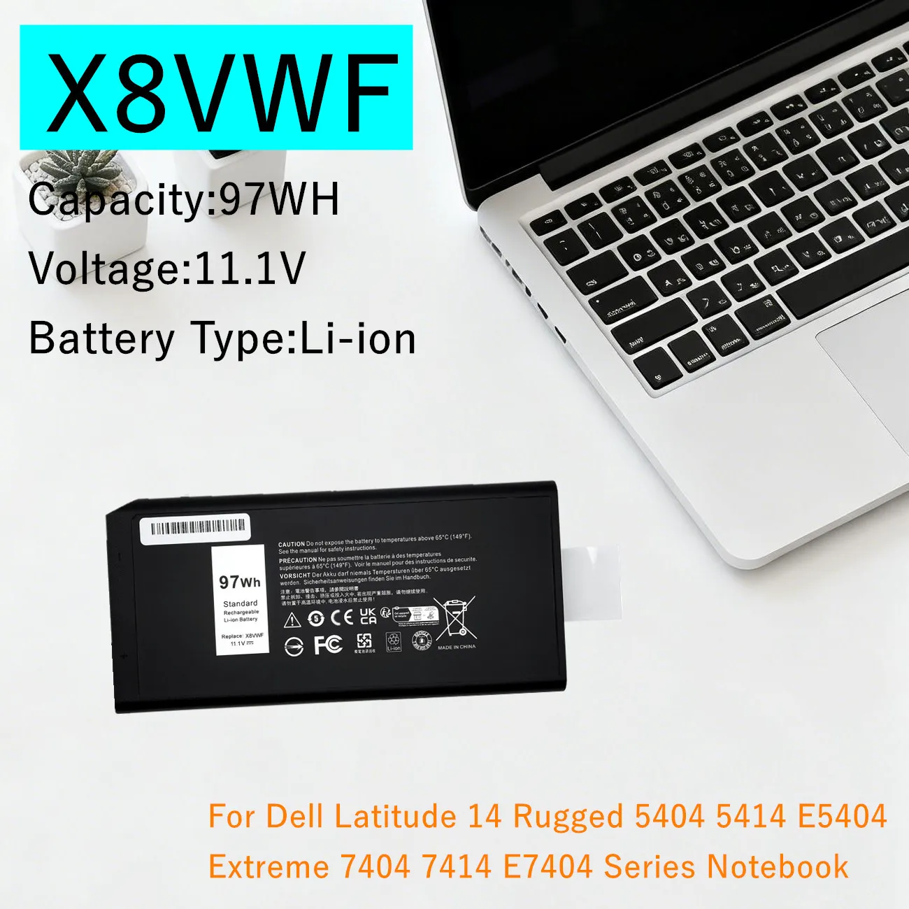X8VWF Laptop Battery For Dell Latitude 14 Rugged 5404 5414 E5404 Extreme 7404 7414 E7404 DKNKD XN4KN XRJDF 5XT3V VCWGN DKNKD