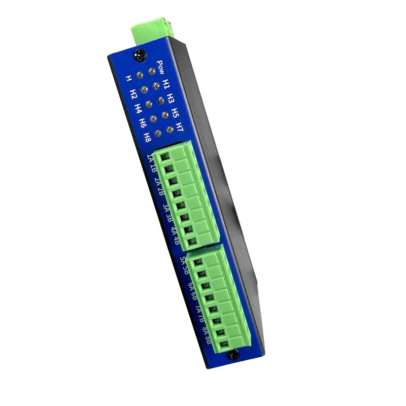 

IoT Guide Rail Installation 8 Ports 485 Hub 8 Channels Relay Distributor Shared Photoelectric Isolation Type