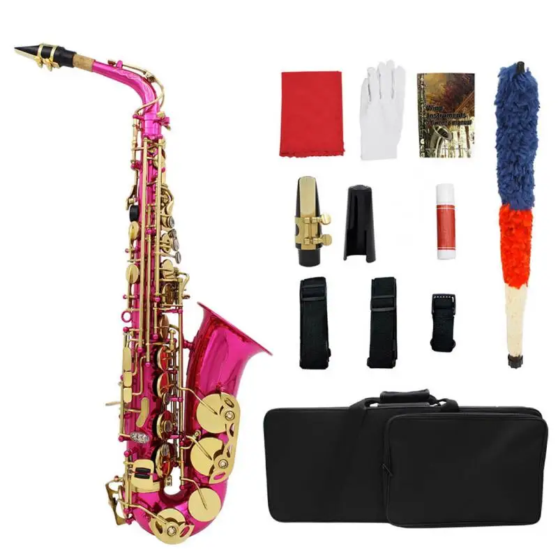 

Alto Saxophone E Flat Falling Tune E Brass Body + Abalone Shell Button with Gloves / Brush / Strap / Oxford Cloth Foam Box