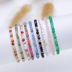 4 MM Green Agate Bracelet With Heart Design Jewelry for Women Rose Quartz Bts Handmade Cheap Items With Gift Bangle