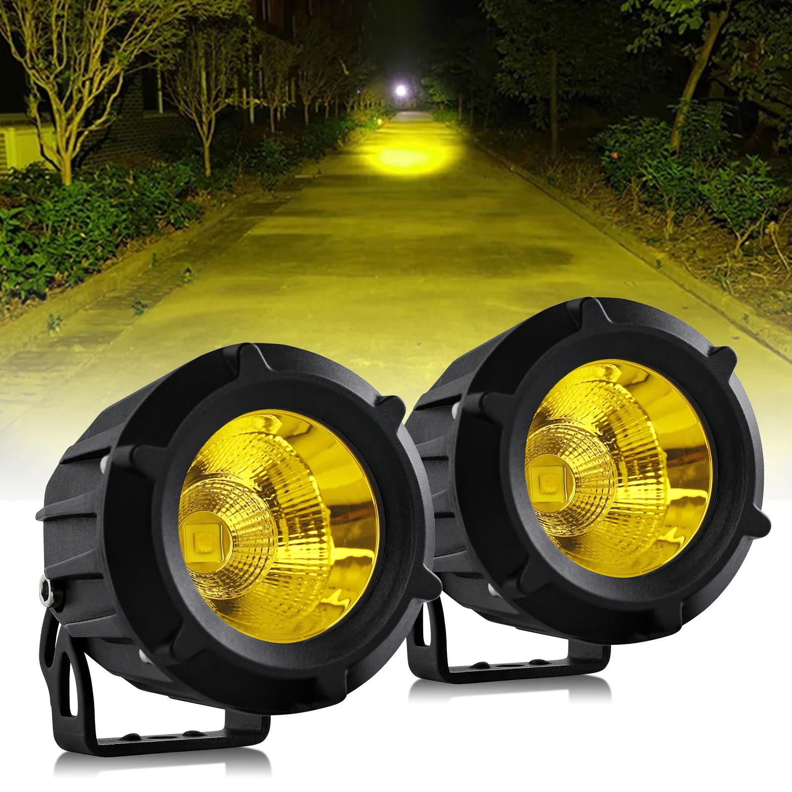 hl-2pcs-4-inch-led-work-light-12v-24v-yellow-amber-white-offroad-for-car-atv-spot-flood-lamp-race-pickup-truck-boat-trailer-fog