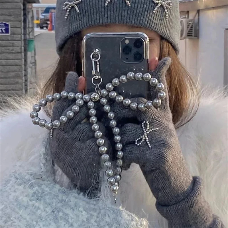 

INS 3D жемчужный бант, милые Подвески для телефона, брелок для сумки, аксессуары для iPhone, Samsung, женский ремешок, ремешок, подвеска, Декор