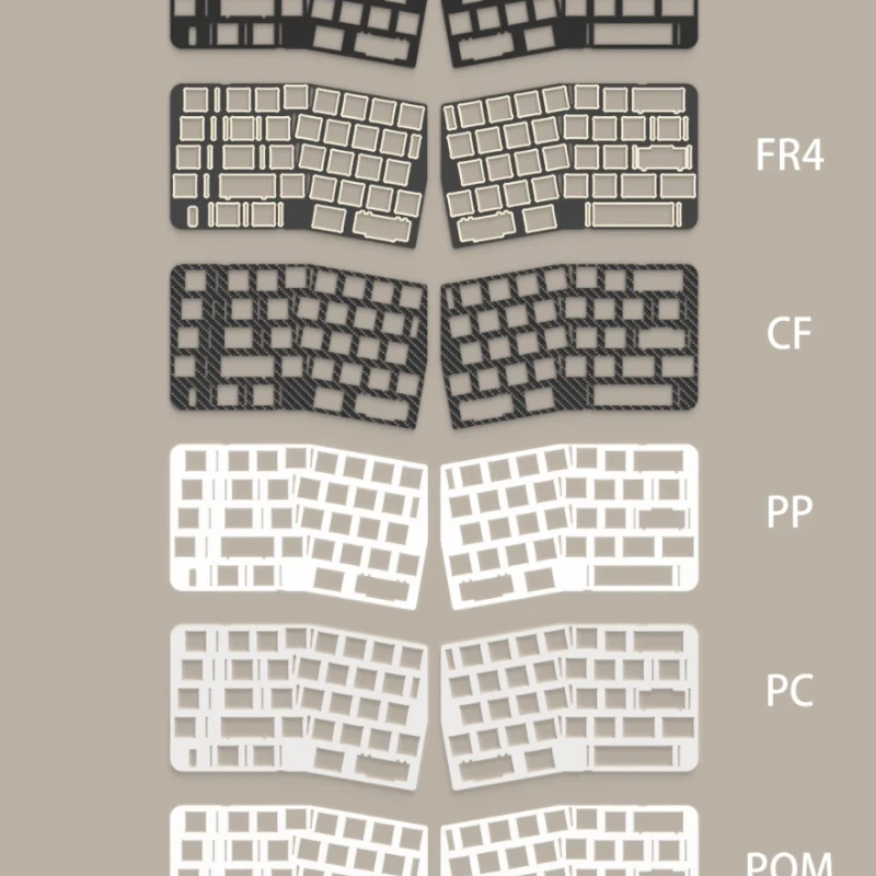 

NEO ERGO Keyboard Accessories Custom PP POM FR4 Aluminum Carbon Fiber Positioning Plate for Split Ergonomic Keyboard Accessories