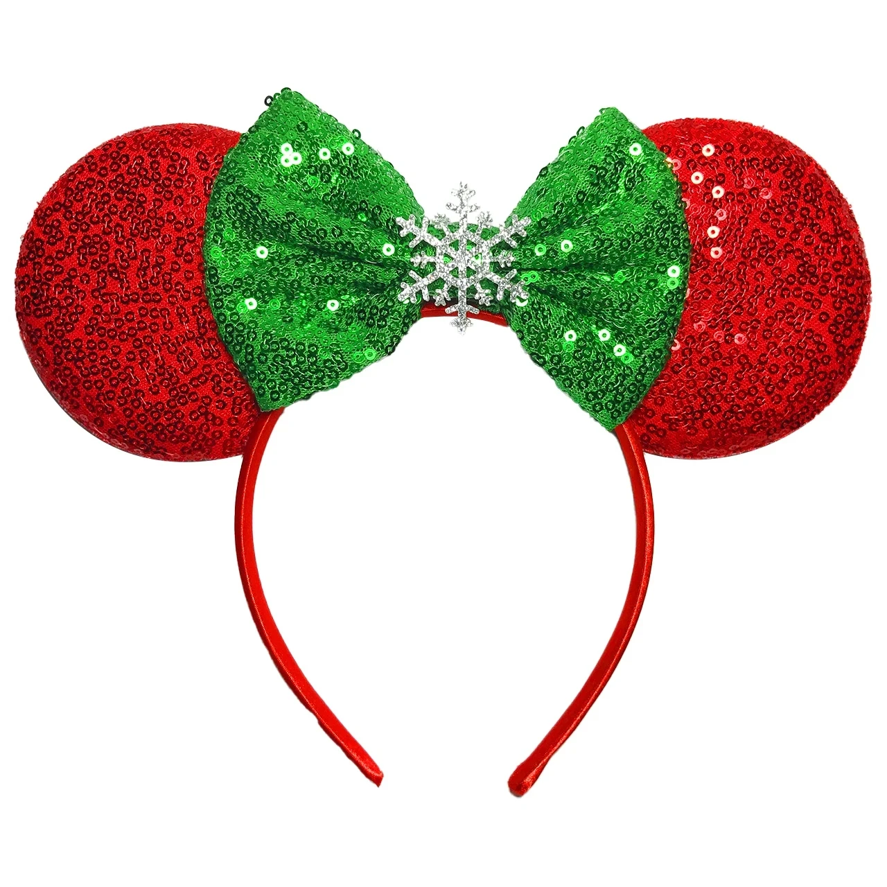 Ziming 9.5 CM New Christmas Cute Hairband Sequins Bows Mouse Ears Headband Kids Festival Party Cosplay Headband