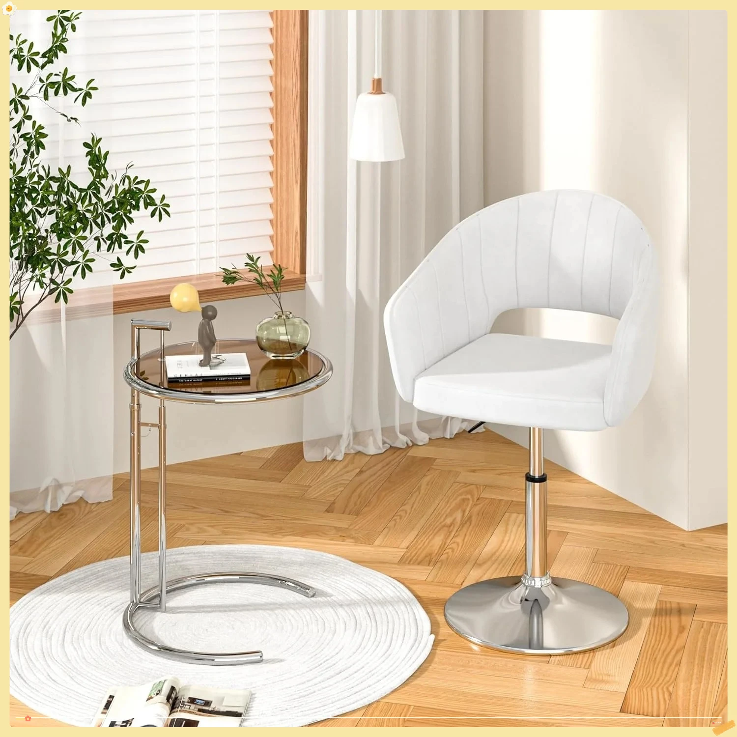 Sedia da bar in velluto, sgabelli da bar urbani regolabili con schienale alto e base in metallo, 360 ° Girevole, per sala da pranzo Home Office
