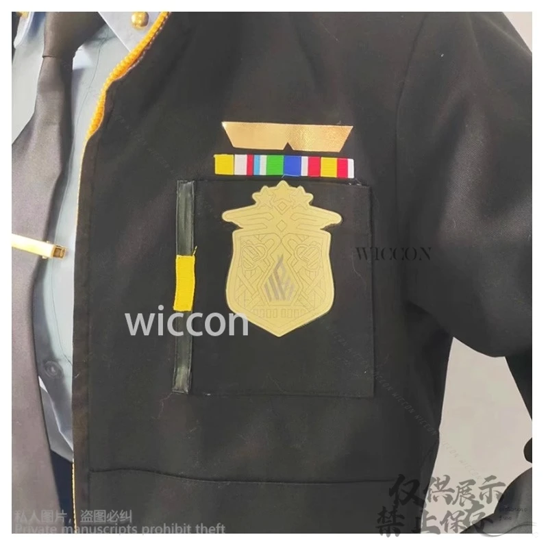 Anime Game Blue Archive Comic Con Kanna Sexy Costume Dress Black Yellow Coat Tie Set Wigs Furry Earwear Halloween Cos Customized