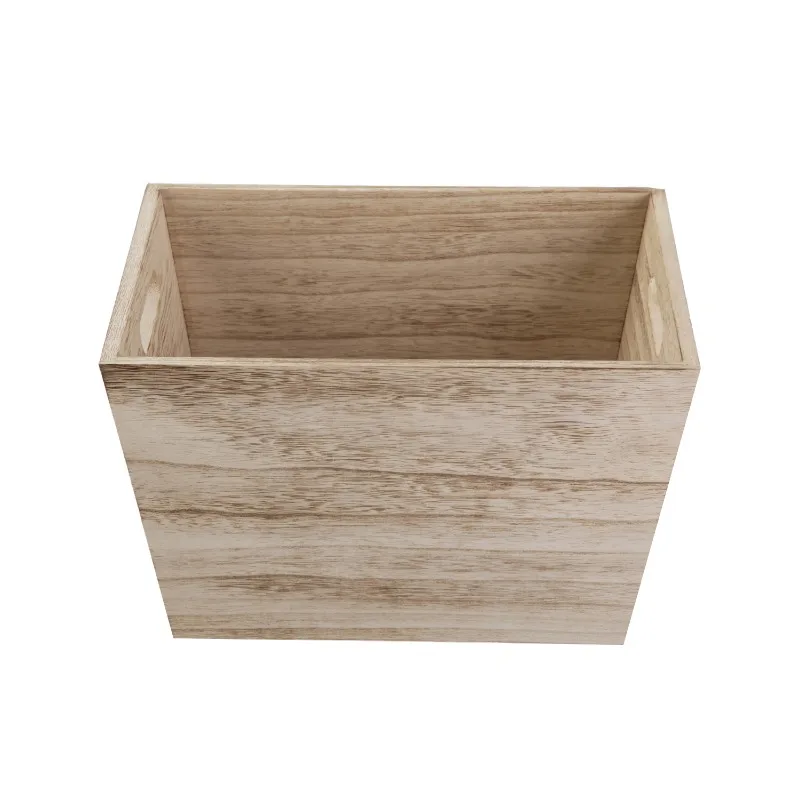 Medium Natural Wood Storage Bin,can be painted or stained household items ,great for indoor or outdoor use bucket