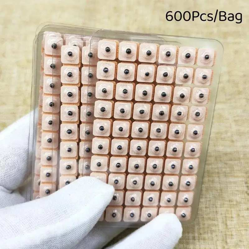 600Pcs/Bag Auricular Auriculotherapy Vaccaria Ear Acupuncture Massage Therapy Needle Patch Seeds Sticker