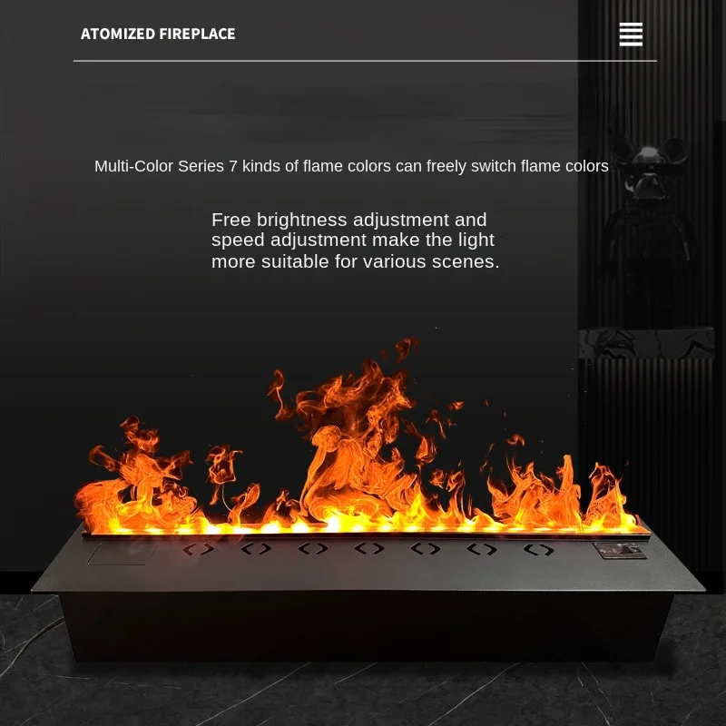 Flame 4D Atomization Fireplace Intelligent Touch Switch Simulation Flame Fireplace