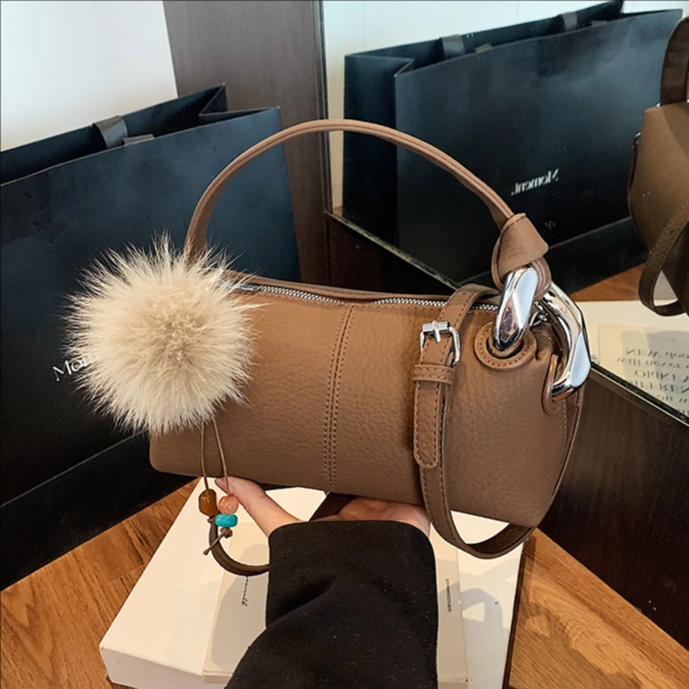 

Форма подушки, винтажная сумка через плечо, однотонная женская сумка из искусственной кожи, простой дизайн, роскошная сумка на ремне для женщин