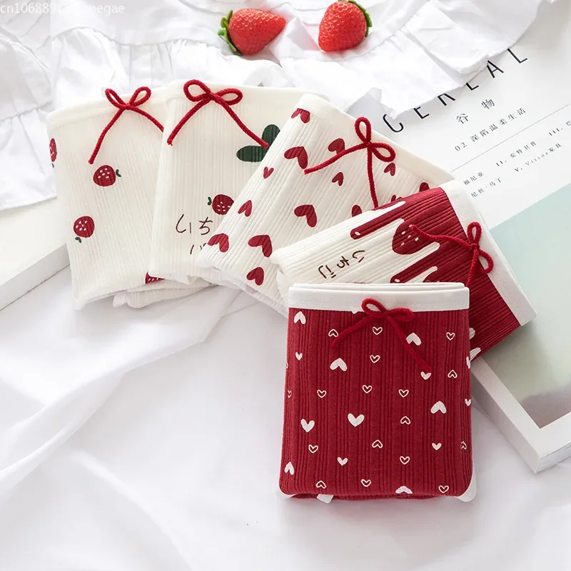 綿のパンティー女性のパンツファッション弓通気性パンティーミッドウエスト素敵な女の子ランジェリーパンティー女性下着 M-XL