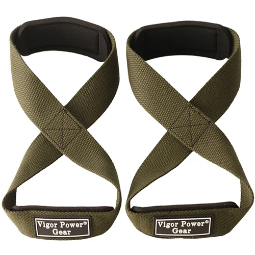 Imagen 2 del producto Power Grip Powerlifting Gym correas de muñeca entrenamiento cruzado figura 8 correas de levantamiento de pesas