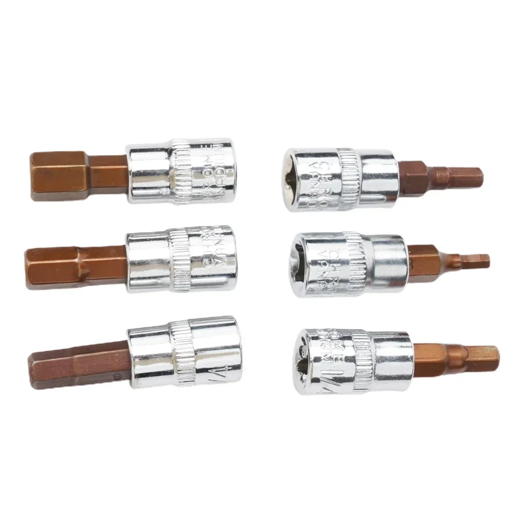 1Pcs 1/4 ,3/8 ,1/2  Square Drive Hex Socket Bits H3 H4 H5 H6 H7 H8 H10 H12 H14 H16 Allen Screwdriver Bit Auto Repair Hand Tools