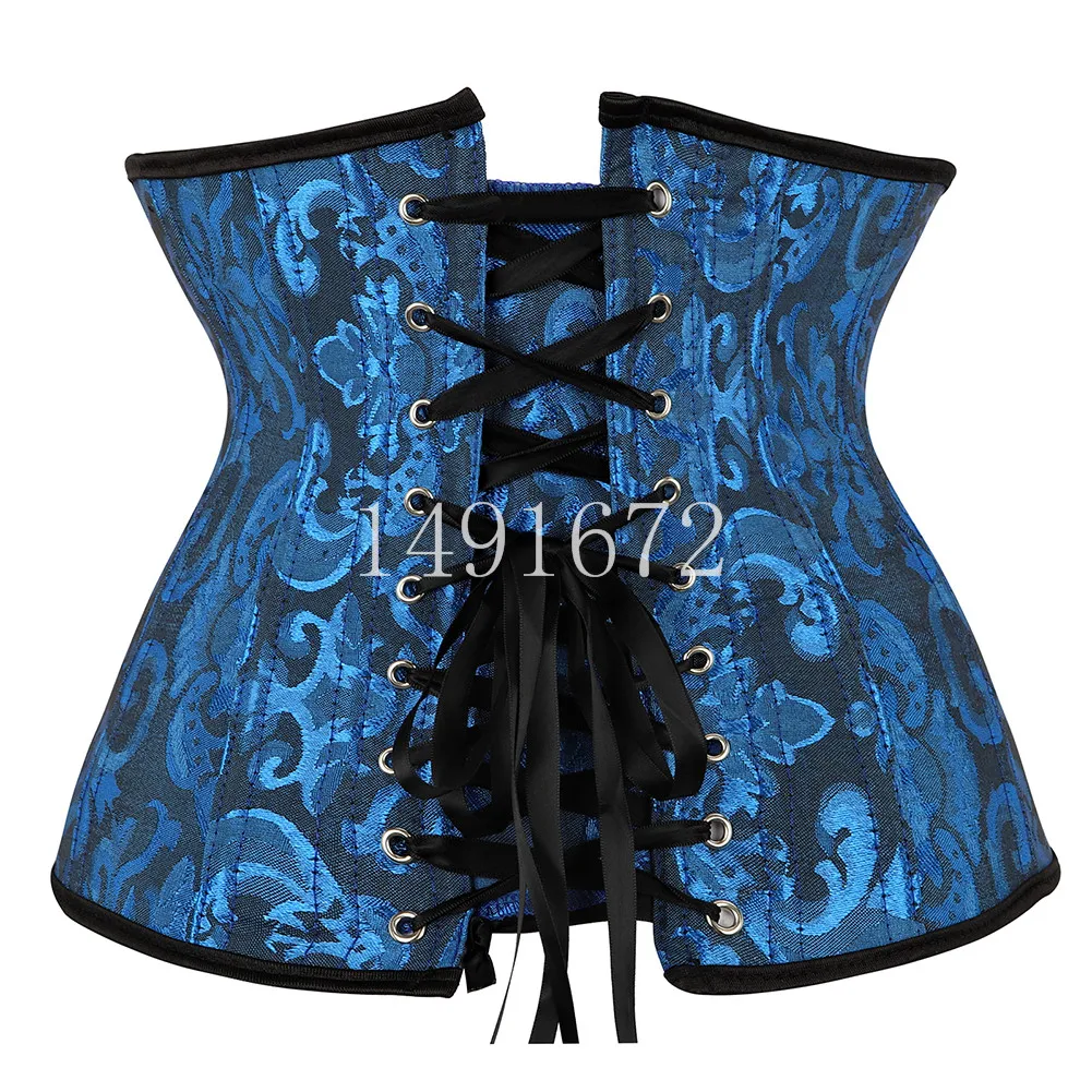 Seksowny gorset Underbust pas wyszczuplający w talii gorsety gotycki gorset Top gorset Plus rozmiar Corpete Corselet czarny biały czerwony niebieski S-6XL