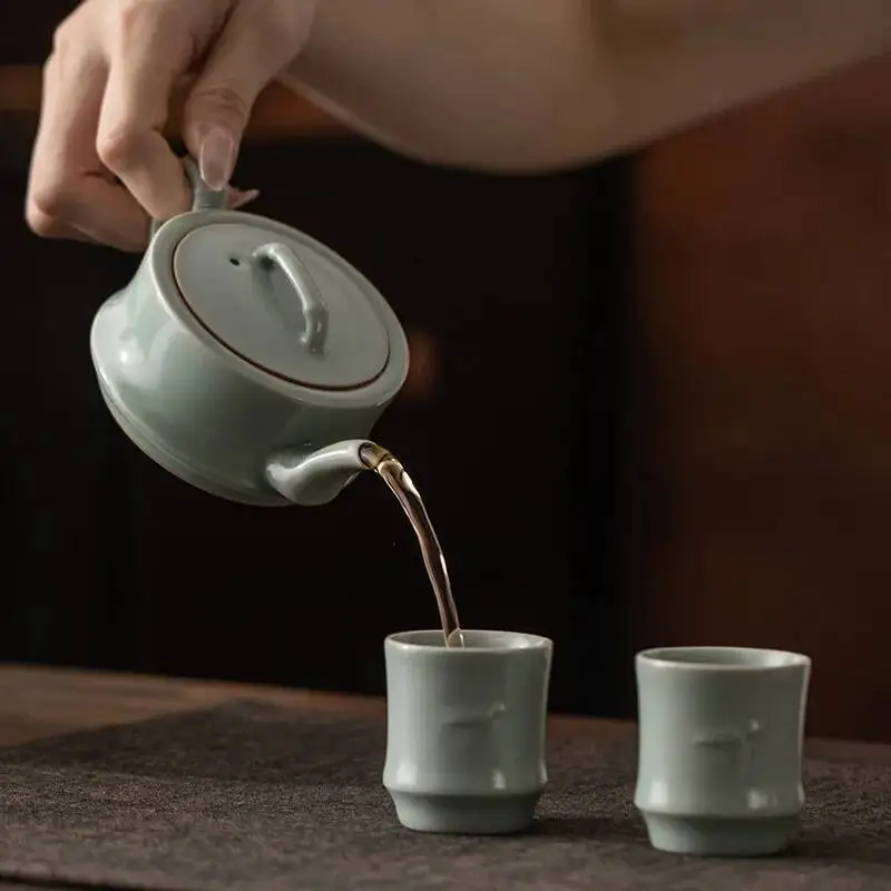 

Чайная чашка Tianqing Ru Kiln для домашнего личного использования, чайный сервиз кунг-фу, мастер-чашка, дегустационная чашка в китайском стиле, открытый ломтик, можно пиряжать