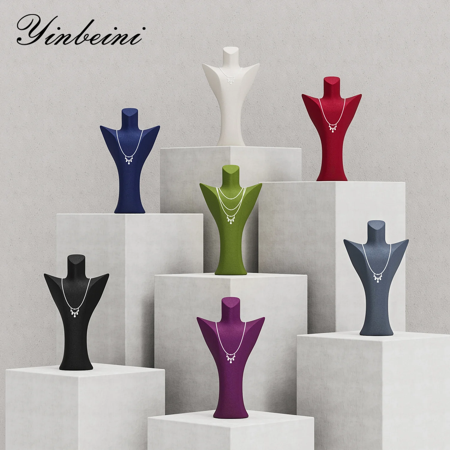 

Yinbeini Patented Portrait Necklace Display Stand Pendant Showcase Holder Jewelry Store Counter Retail Display RB028