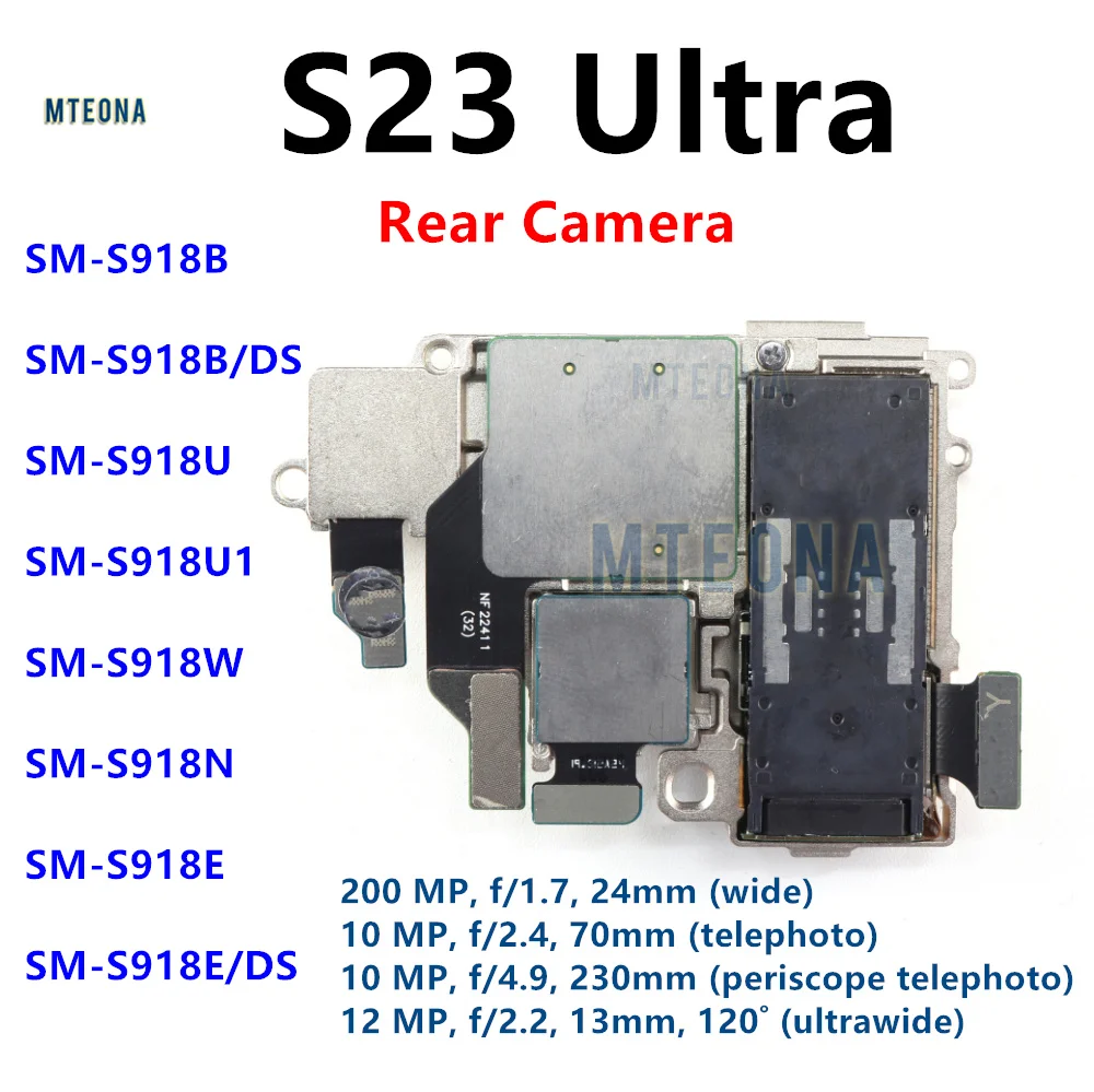 Rear Camera For Samsung Galaxy S23 Ultra SM-S918B S918U S918E/DS Telephoto + Periscope + Wide + Main Back Camera Replacement