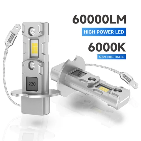 Ampoules antibrouillard LED 24 V H3 6500 K/3000 K, 300 % puces CSP plus lumineuses, mini taille 1:1, Plug n Play, ampoule LED H3ll pour antibrouillard.