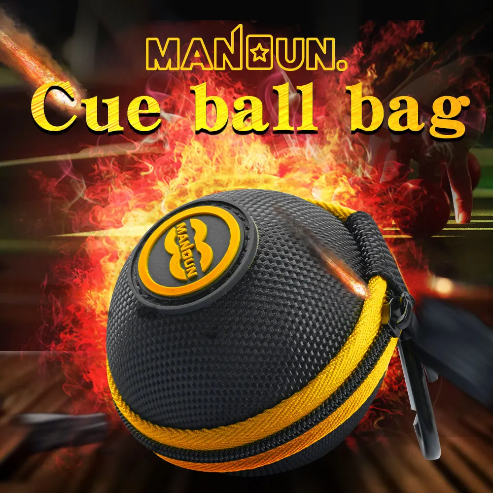 MANDUN Clip-on Cue Ball Case with Nylon Fleece Material Cue Balls Bag Premium Billiard Balls Holder for Pool Training Balls Case