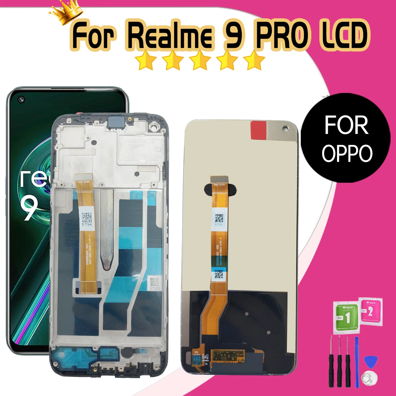 High quality Screen For Oppo Realme 9 Pro 9Pro LCD Display Screen Touch Panel Digitizer For Realme9 Pro RMX3471 RMX3472 LCD Fram