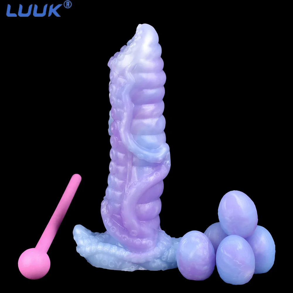 LUUK Octopuses Ovipositor Dildo Realistic Ovipositor Shape Tentacle Dildo Silicone Anal Plug Sex Toys for Women Men