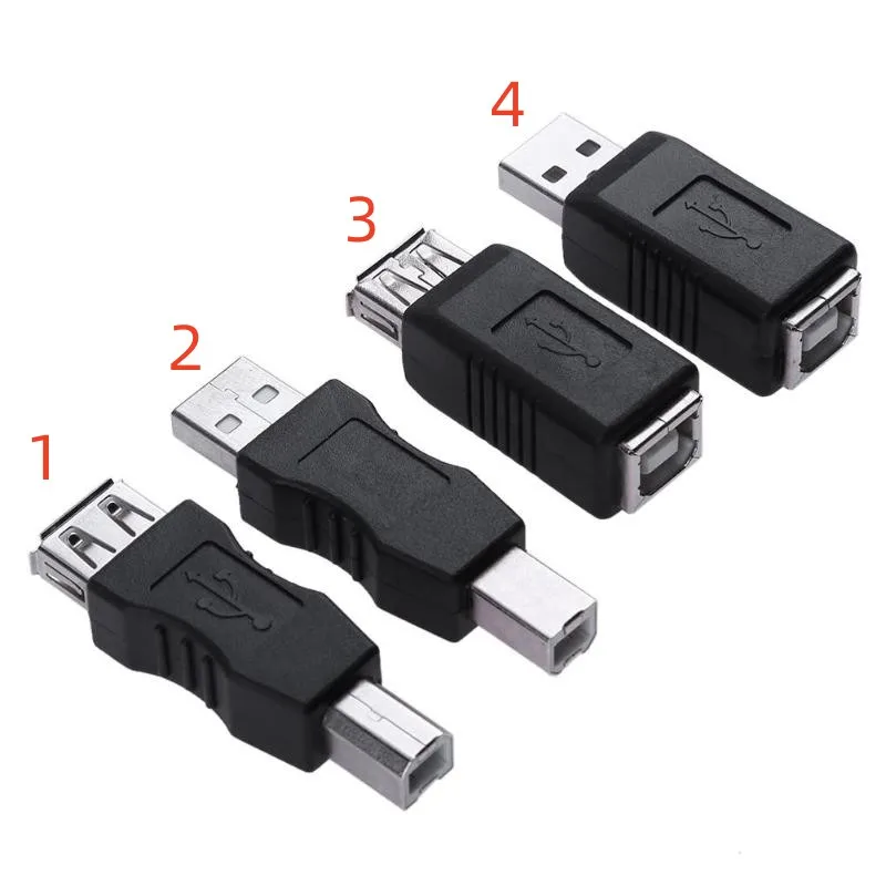 USB 2.0 A męski i żeński na rodzaj USB B konwerter druku Adapter męskie i żeńskie złącze USB USB 2.0 typ B Adapter do kabla