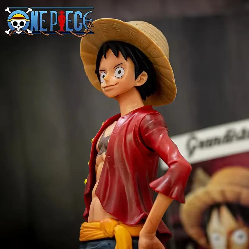 Heiße 28 cm One Piece Anime Figur Selbstbewusster Smiley Ruffy Drei Form Gesicht Ändern Puppe Action Figur Modell Spielzeug Kits