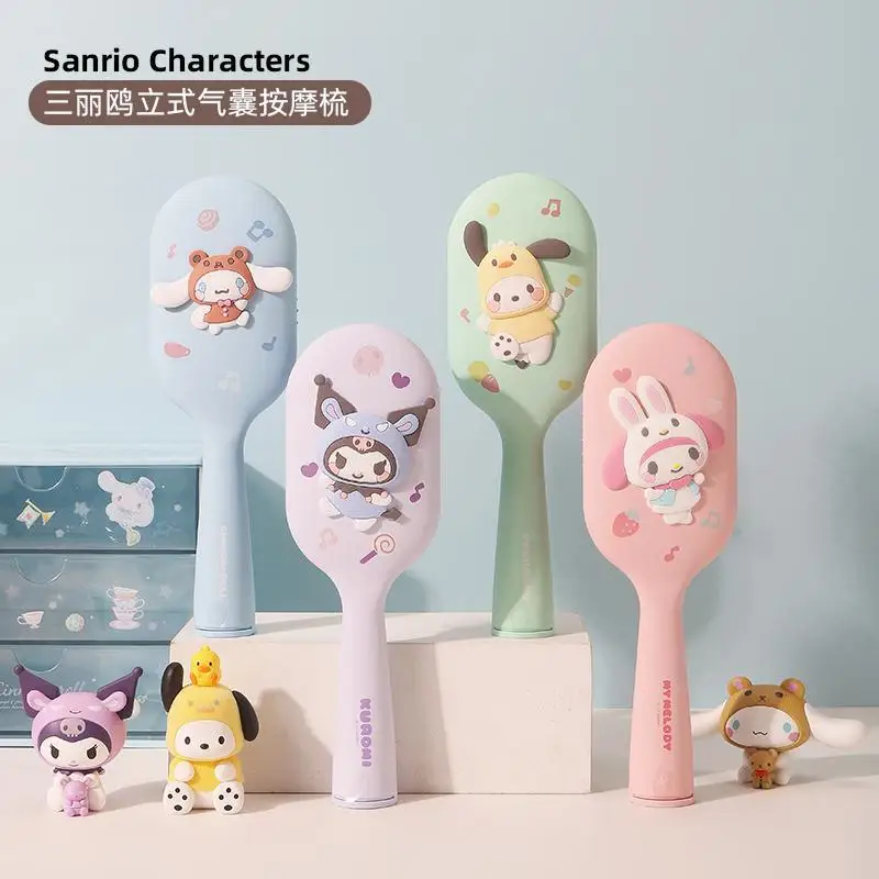 

New MINISO Sanrio Kuromi Animation My Melody Cinnamoroll Cute Cartoon 3D Massage Gift Massage Air Bag Cute Hair Comb Girl Gift