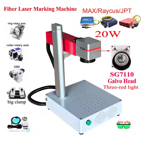 SG7110 Galvo Head 20W 30W Fiber Laser Marking Machine Laser Engraver for Metal Stainless Steel Cutting Gold Silver Ring Jewelry