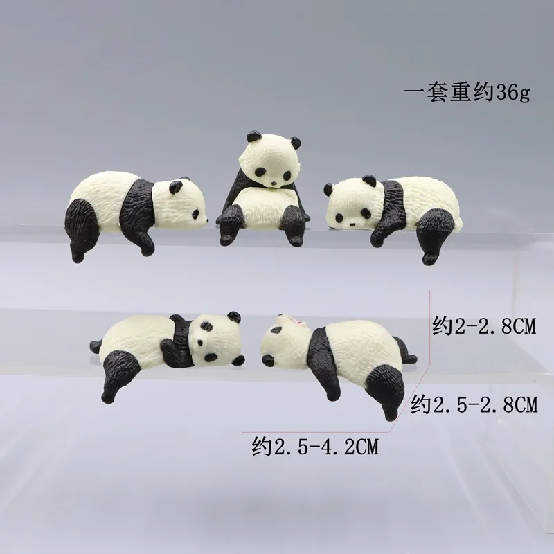 2-3cm 5pcs/Lot Cartoon Mini Animal Panda Micro Landscape Figurine Decor Resin Ornament Garden Miniature
