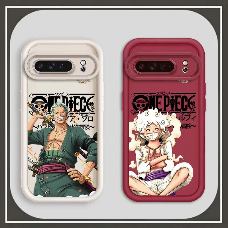 One Piece Luffy Cartoon Art For Google Pixel 9 8A 8 7 7A Pro XL 5G Eye Ladder Phone Case Soft TPU Shockproof Cover