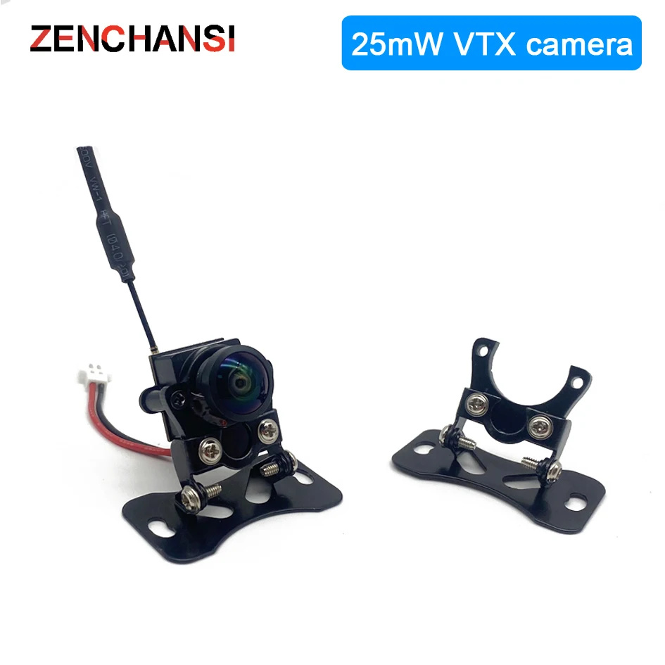 Mini 5.8G FPV 1000TVL Wide Angle 180 VTX Camera 48CH 25MW Transmitter With Base Bracket For RC Model Drone Car Boat DIY