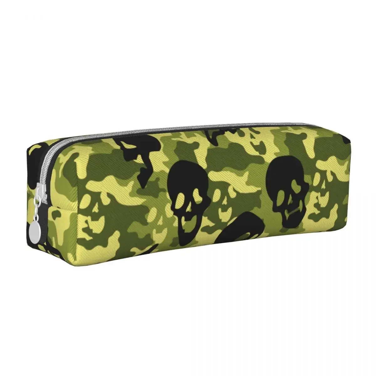 Trousse à crayons Skull CamSolomon Bergame, porte-stylo camouflage vert, sac pour enfants, grande capacité, étuis à crayons pour étudiants, cadeau scolaire amusant