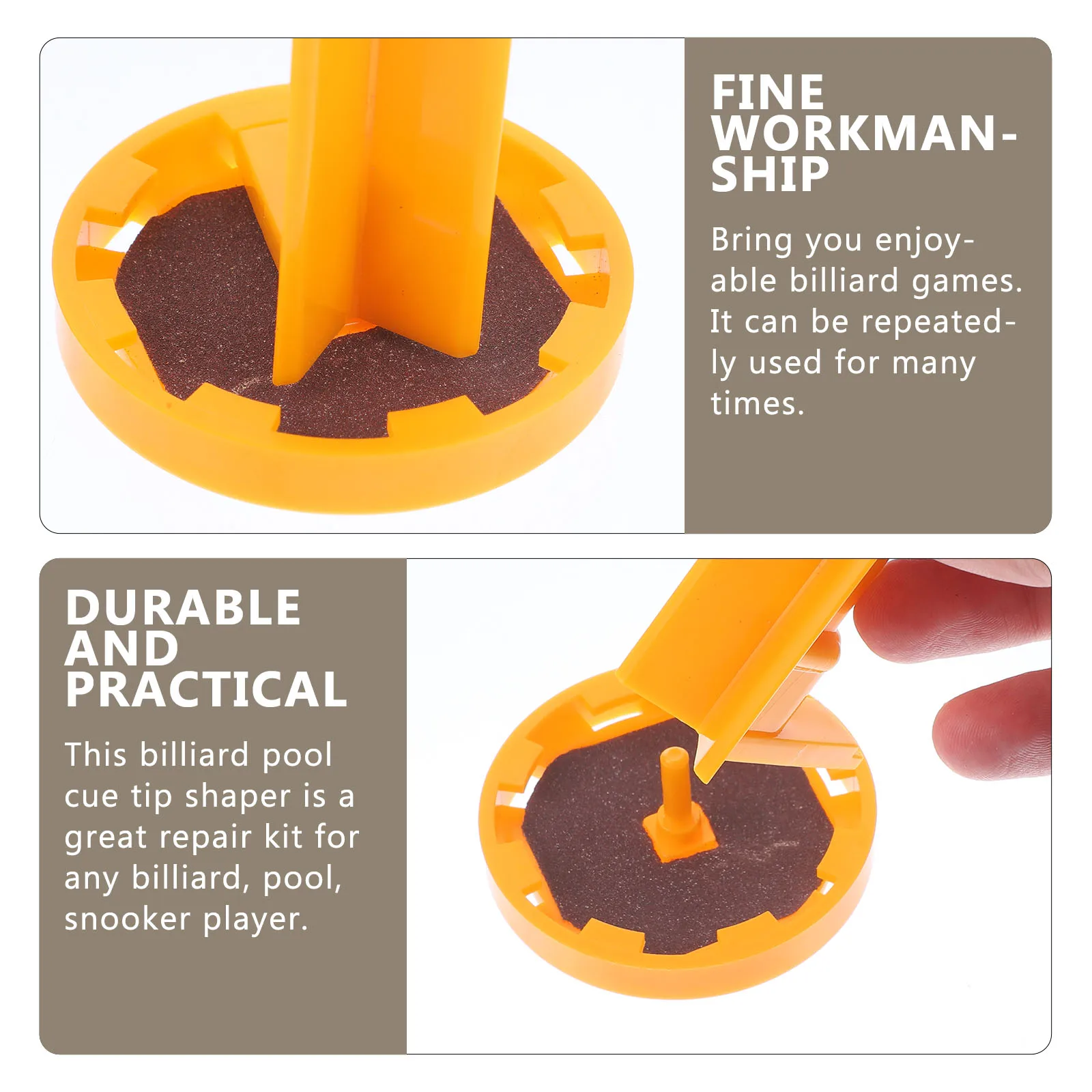 

2Pcs Billiard Cue Tip Shaper Plastic Burnisher Pool Cue Repair Tool Lightweight Portable Scuffing Kit Enjoyable