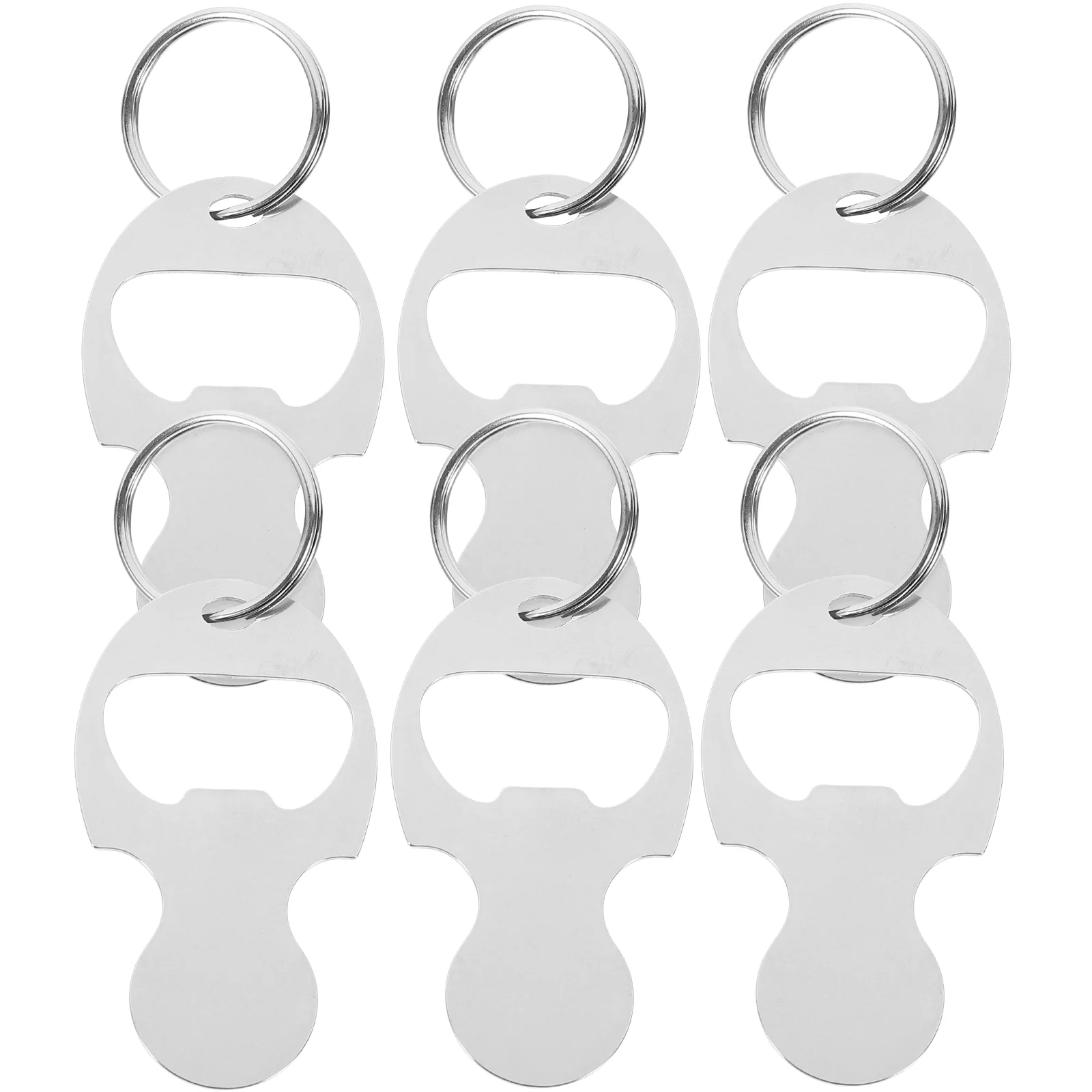 6 Pcs Cart Token Shopping Trolley Key Ring Beer Opener Disassemble Small Tokens Zinc Alloy Keychain Rings Keyrings