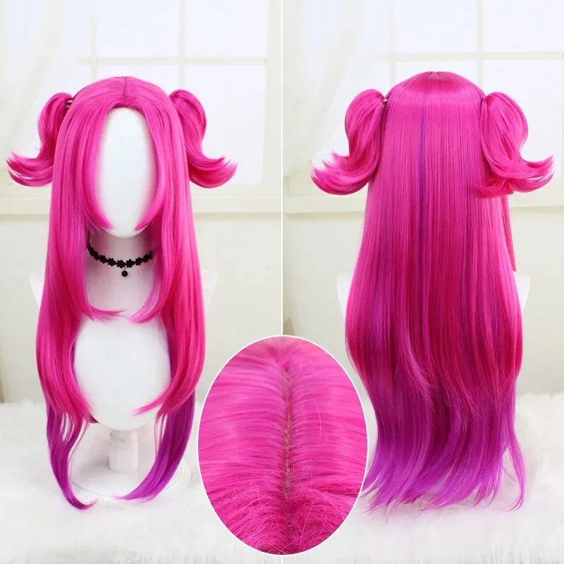 

2025 yiyi Heartsteel Alune Cosplay Wig Game LOL Gradient Long Two Braids Heat Resistant Synthetic Hair Halloween Role Play Costu