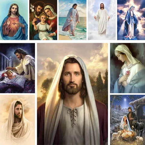 Meian Religion Jesus Portrait Printed 11CT Cross-Stitch DIY Embroidery Full Kit Painting Handicraft Craft Sewing Stamped Jewelry