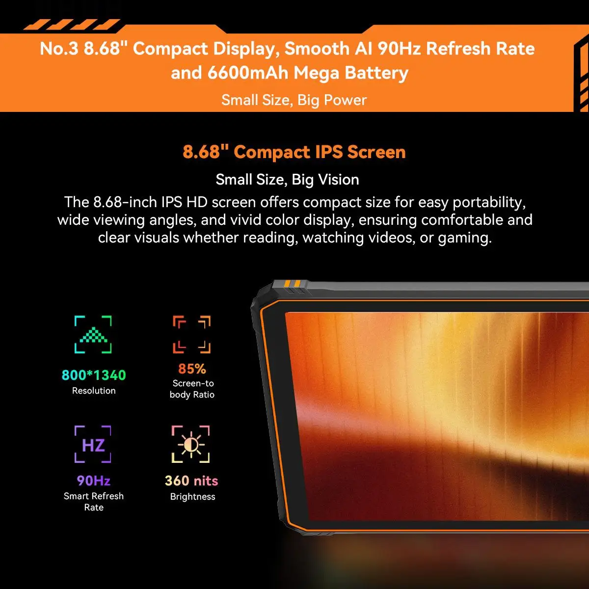 Blackview Active 5 Rugged Tablet 6GB+128GB 8.68'' Android 15 Unisoc T615 Octa Core AI Mini Pad 13MP 6600mAh 18W 4G Tablet PC