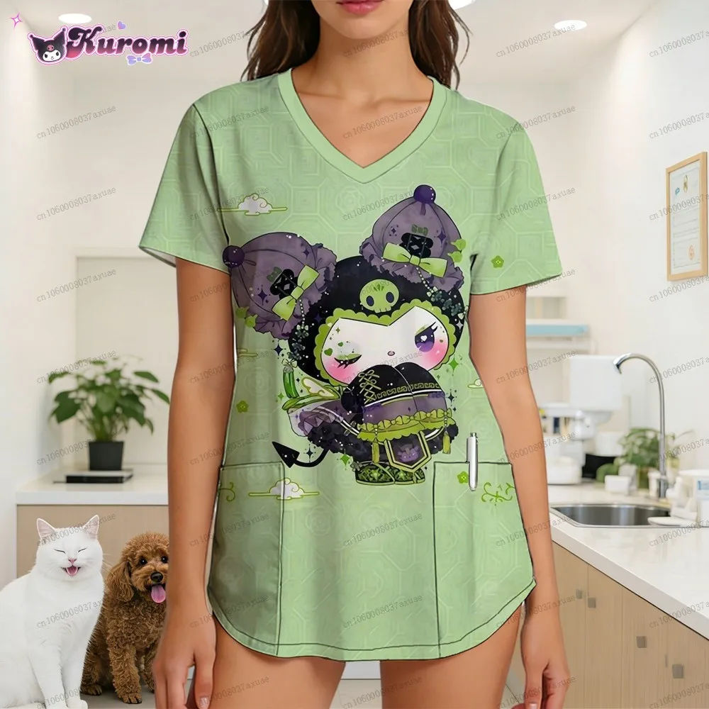 

Women's T-shirt New Arrivals Kuromi Graphic T Shirts Kawaii Clothes Tops Summer Y2k Polka Dot Nurse Uniform Cuteore 2026 Shoujo