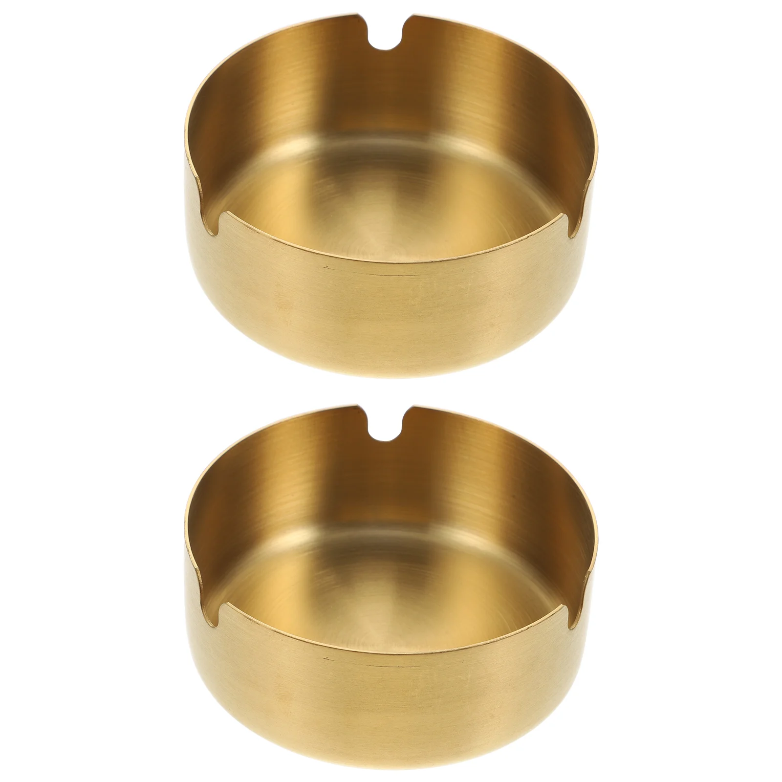 

2pcs Stainless Steel Ashtray 8CM Golden Round Butt Holder Indoor Metal Smoke Storage Clean Living Room Decor
