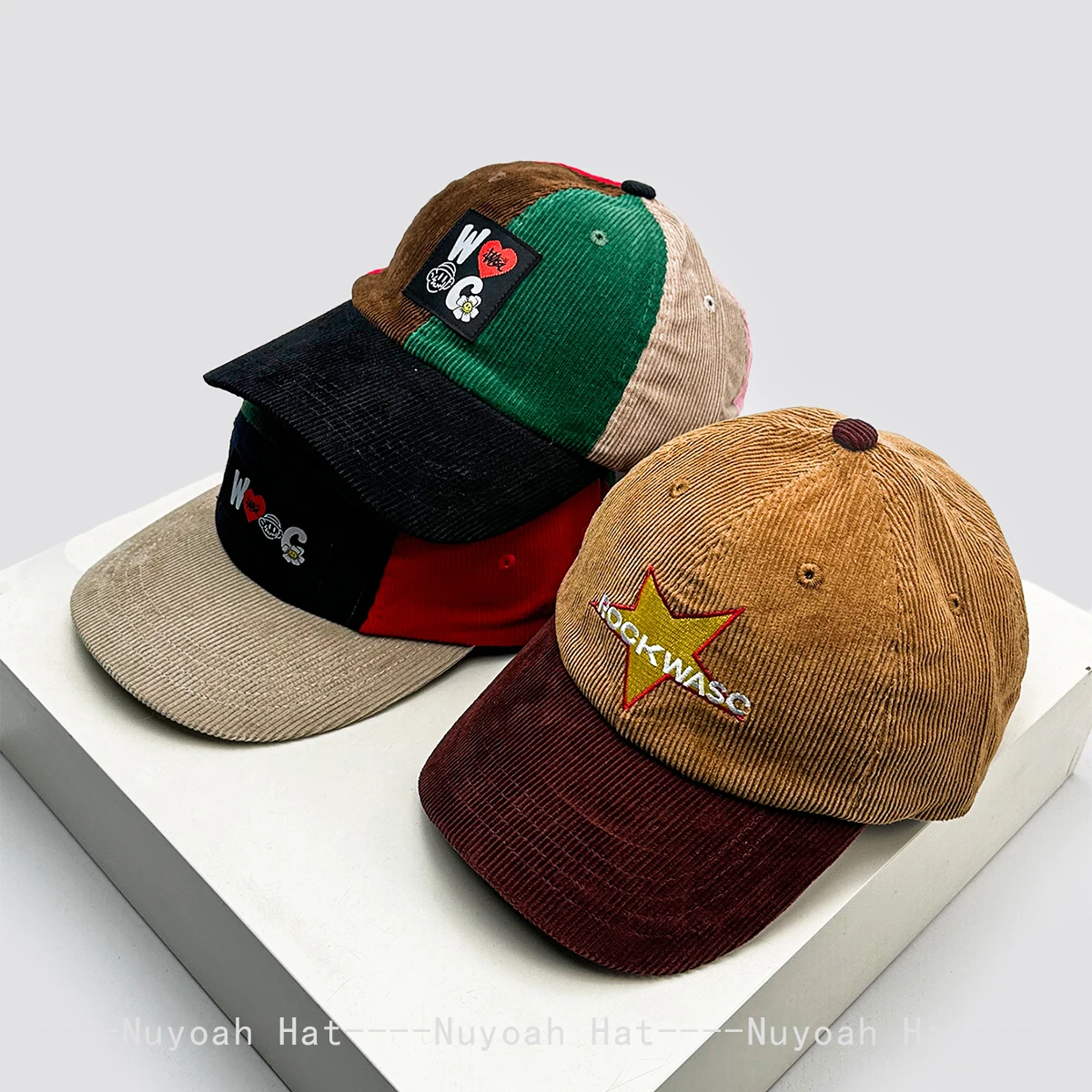 New Men Women Color Block Retro Letter Star Love Embroidery Baseball Hats Sunshade Personal Versatile Niche Peaked Caps Fashion