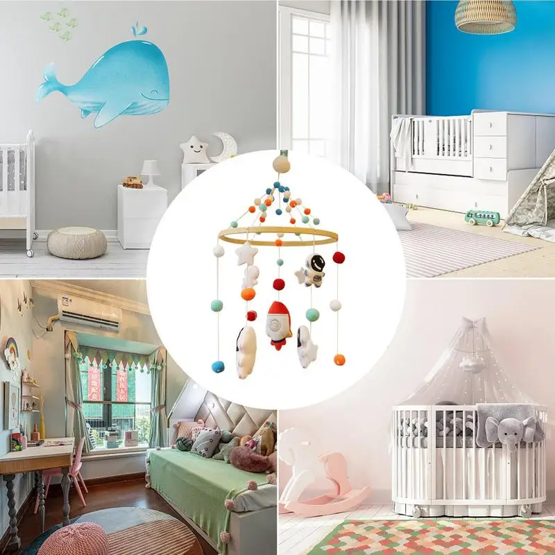 0-12 Months Wooden Mobile On The Bed Newborn Bed Bell Hanging Toys Montessori Baby Rattle Toy For Boys Girls Birthday Gifts