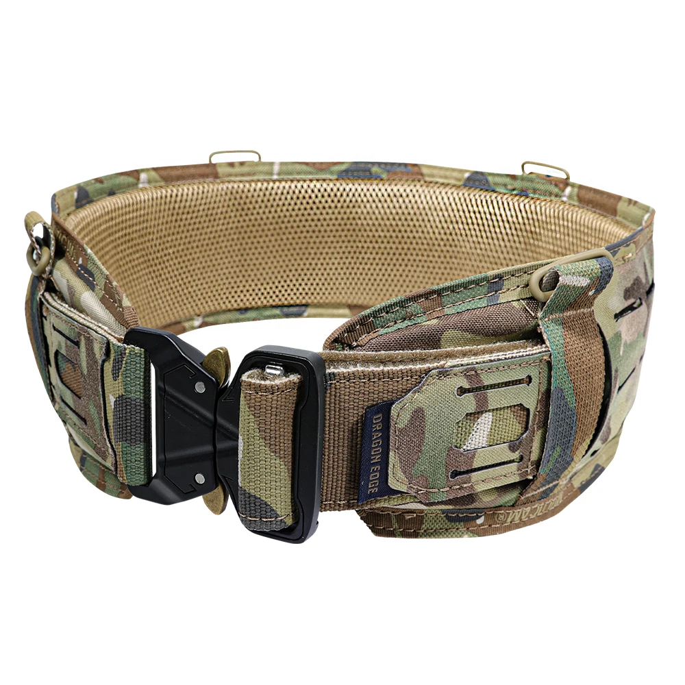 DRAGON EDGE Tactical Belt Laser Cut Airsoft Hunting Militar Тактическое Снаряжение Lightweight Waist Duty Belts Разгрузка Тактич