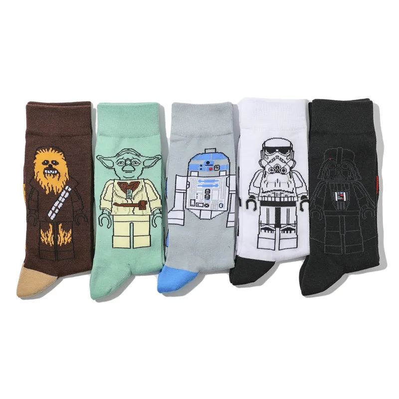 Meias de algodão Star Wars Mid-Calf para homens e mulheres, anime de desenhos animados kawaii kawaii, meia quente masculina, presentes, tamanho máximo, nova, Yk2