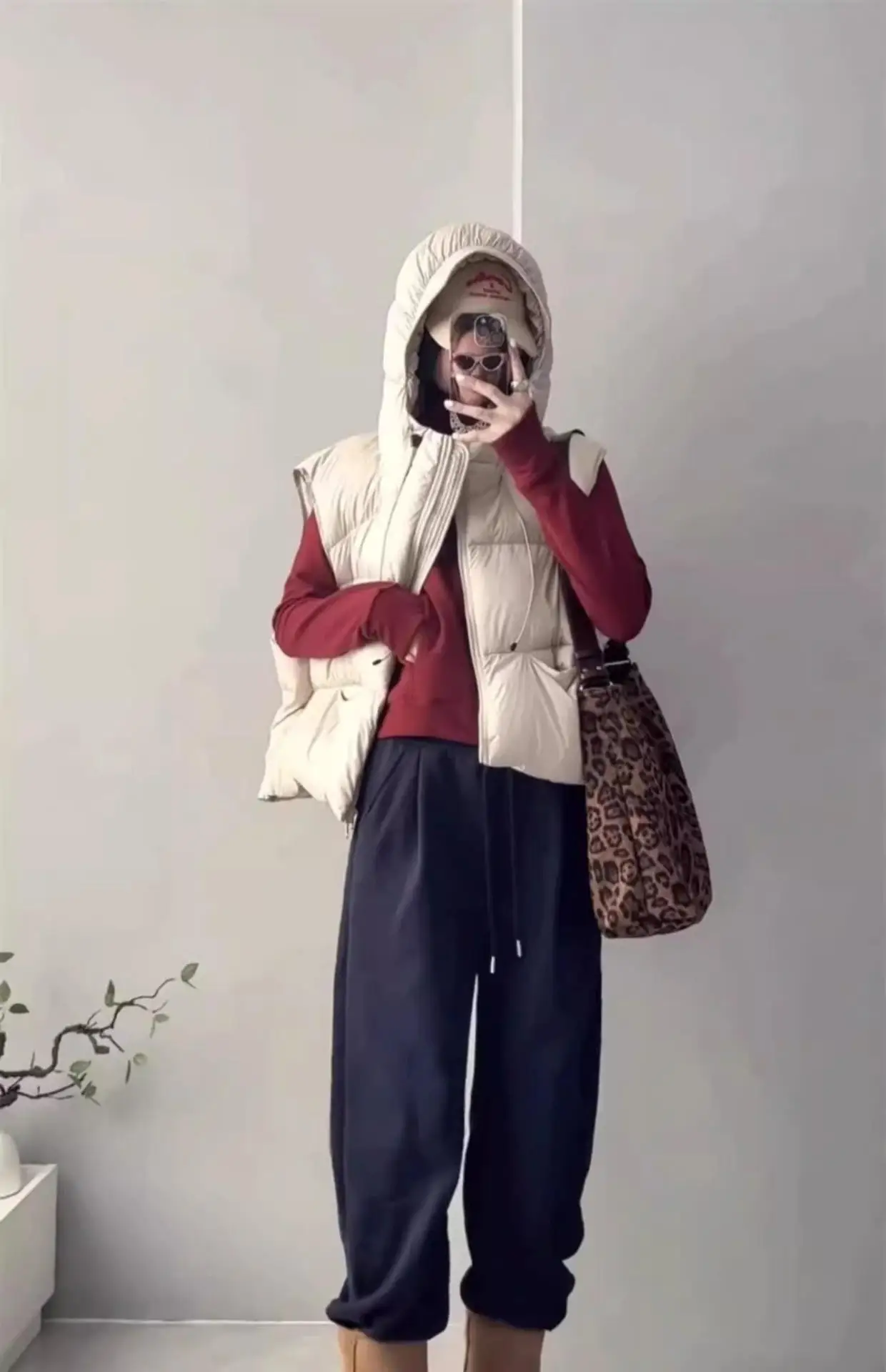 الأبيض بطة أسفل سترة منتفخة مقنعين صدرية جاكيتات الخريف الشتاء الدافئة كل مباراة جاكيت بلا إكمام فضفاضة عادية جيليه أبلى #4