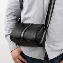 2024 Newest Fashion Leisure Men Cool Multi-function Casual Boys Geniune Leather Crossbody Chest Bags With Big Pockets Outdoors