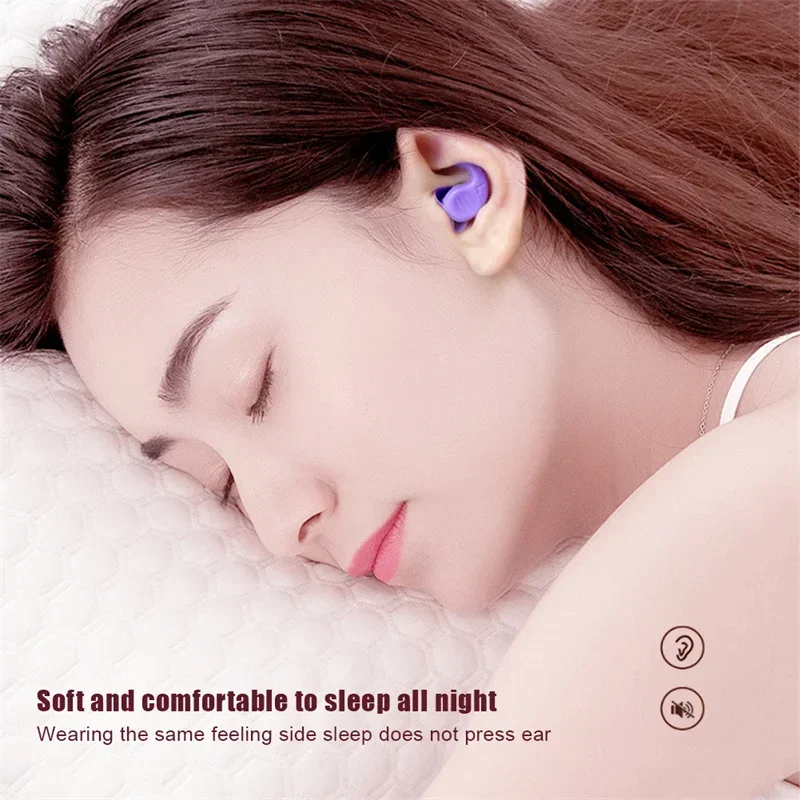 Silicone Noise Reduction Soft Silicone Sleeping Ear Plugs Sound Insulation Ear Protection Earplugs Anti-Noise Plugs for Travel