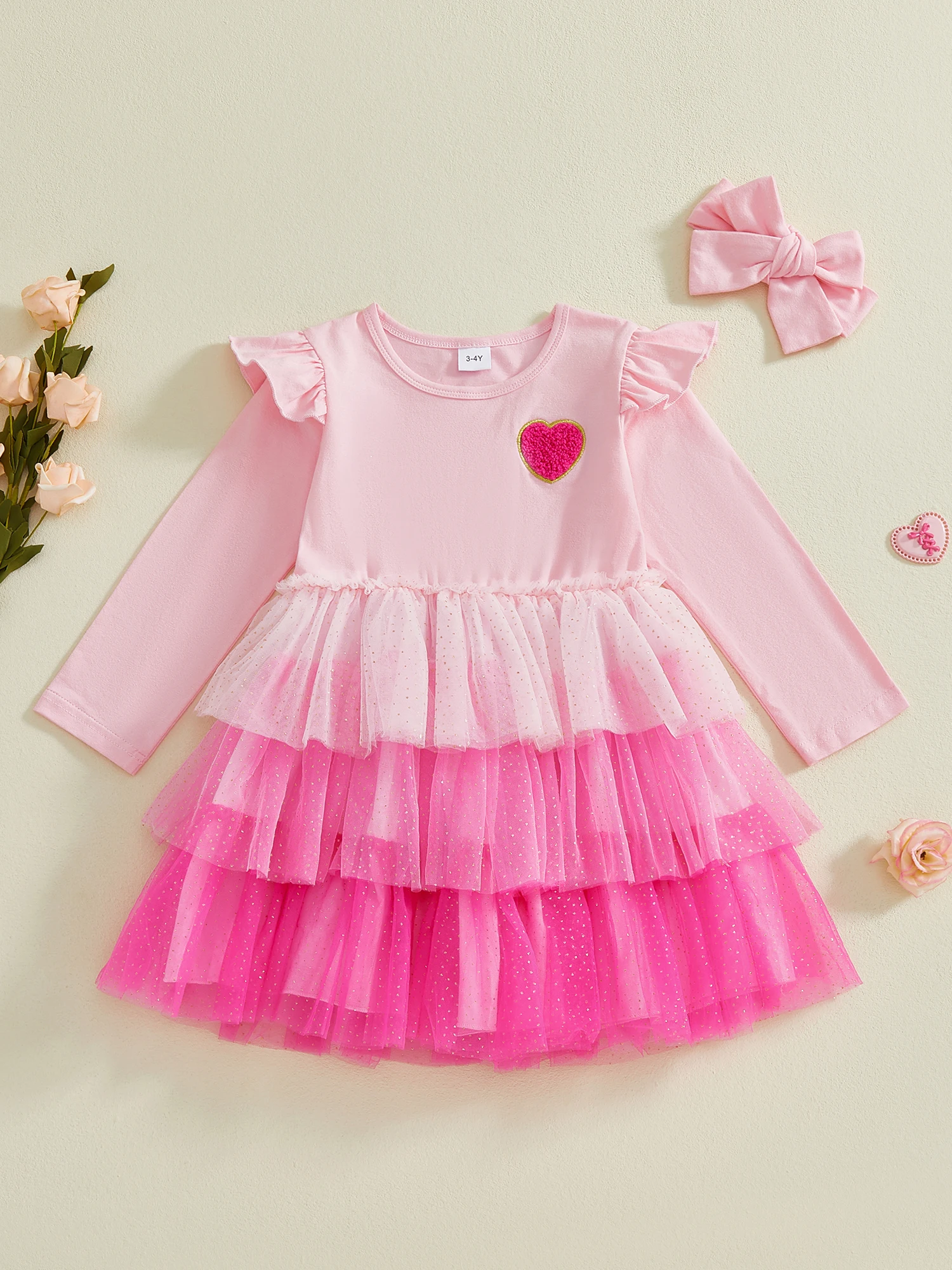 

Очаровательный комплект из 2 предметов ко Дню святого Валентина для маленьких девочек, топ с длинными рукавами и леггинсами с принтом сердца, подходящая повязка на голову в комплекте